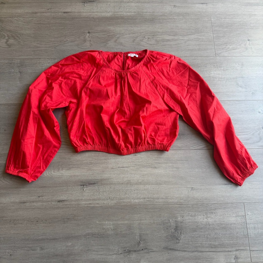 Sundry Cropped Blouse - red - size 1 (small/4-6)